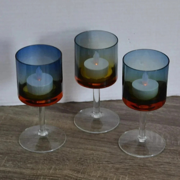 Vtg Sherry Glasses/Tealight Holders - Picture 1 of 9